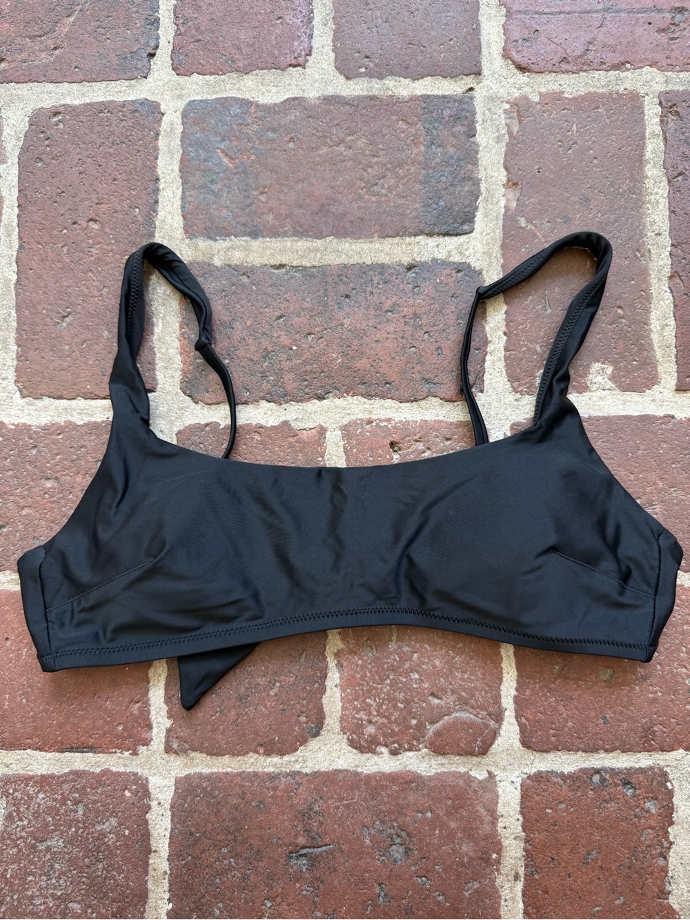 Aerie scoop neck bikini top black large